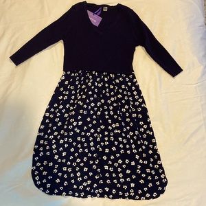 Seraphine Navy Floral Knitted Bodice Nursing Dress Size 4
